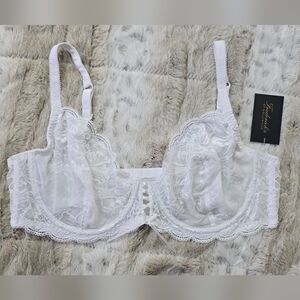 NWT Frederick's Of Hollywood Charlotte White Lace Underwire Bra Size 42C